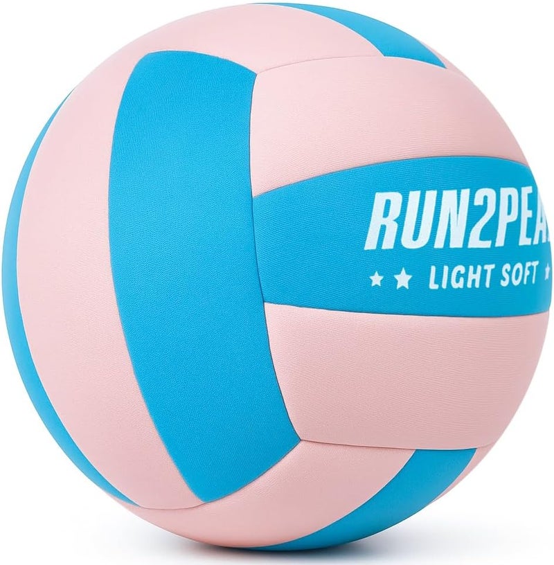 RUN2PEAK Super Soft Light Volleyball - Safe and Quiet Fabric Volleyball Ball for Indoor Play - Official Size 5 Kids Youth Beginners Lightweight Volleyballs Trainer for House Yard Training Practice - Image 2